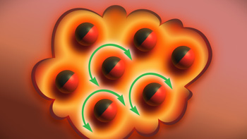 Iron particles inside a tumor spin in an alternating magnetic field, generating enough heat to cook the cancer.