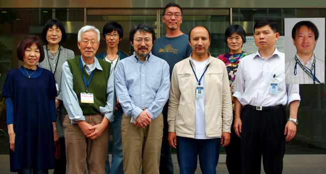 Dr. Chikara Sato with his collaborators outside the Sato lab in Japan.